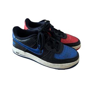RARE Nike Air Force 1 Low AF1 Split Red Blue Black 4Y Youth Mismatched Colorway